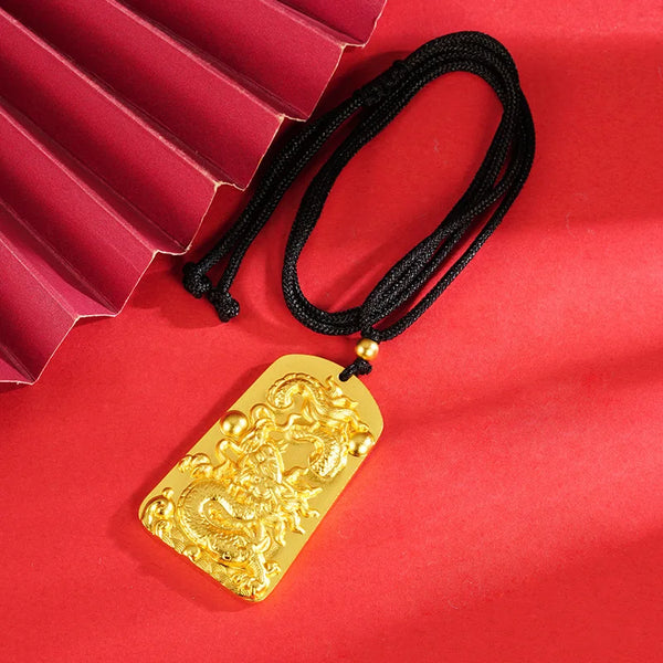 Gold Panlong Fu Pendant-ToShay.org