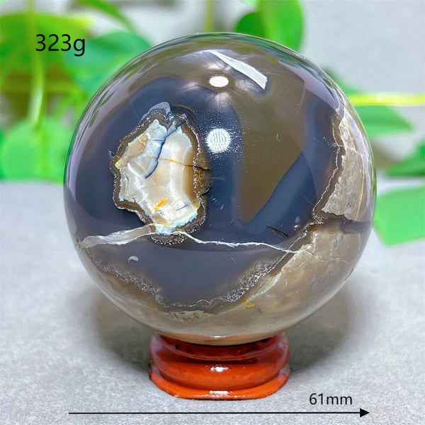 Green Fluorescent Volcanic Agate Ball-ToShay.org
