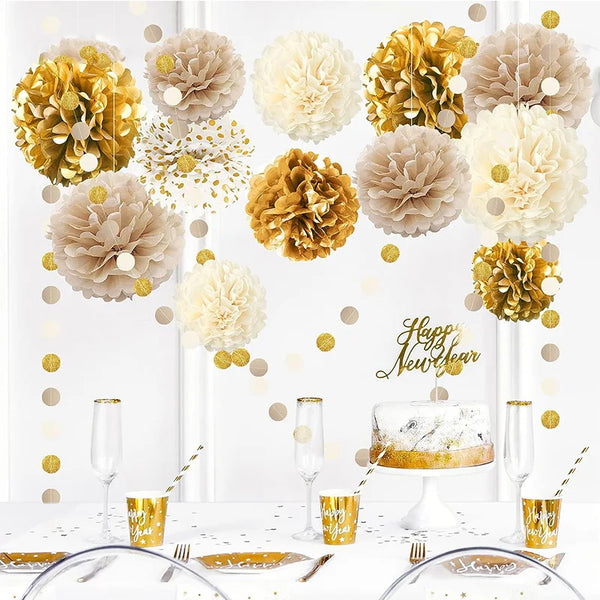 Gold Champagne Paper Decorations-ToShay.org