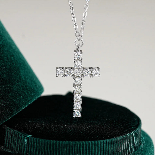Silver Cross Pendant Necklace-ToShay.org