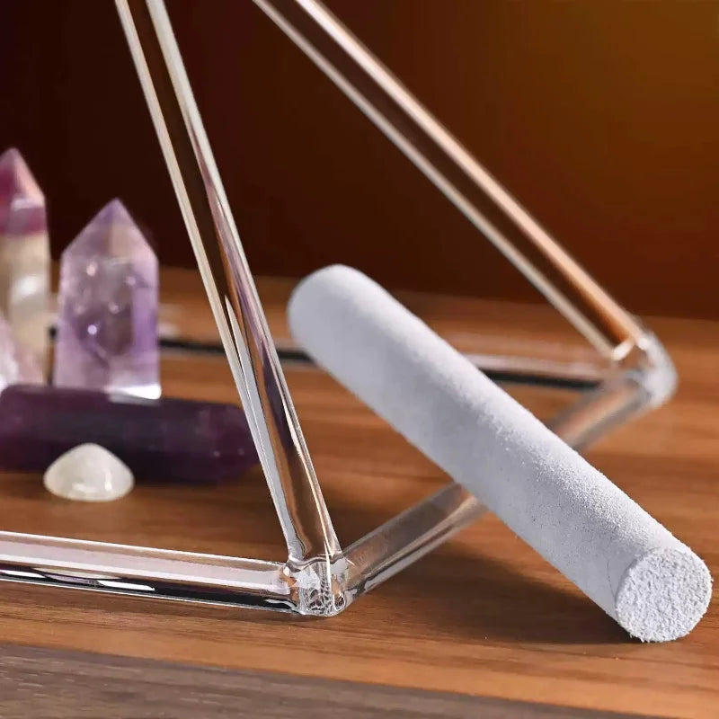 Clear Crystal Singing Pyramid-ToShay.org