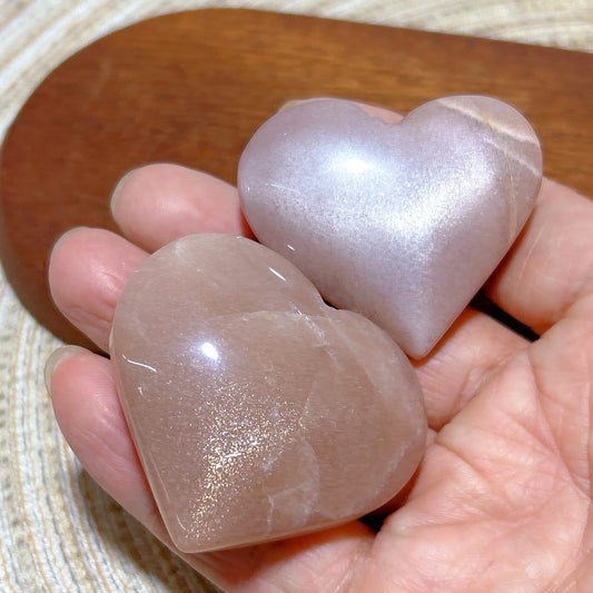 Orange Peach Moonstone Heart-ToShay.org