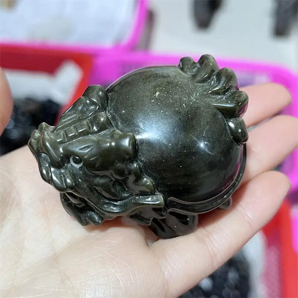 Black Gold Obsidian Dragon Turtle-ToShay.org