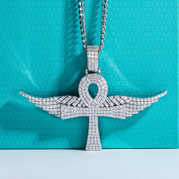 Silver Diamond Ankh Pendant-ToShay.org