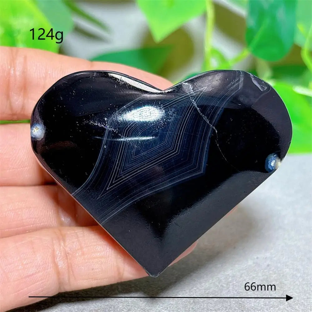 Black Silk Agate Heart-ToShay.org