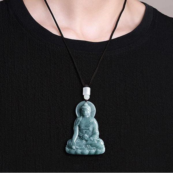 Blue Jade Amitabha Pendant-ToShay.org