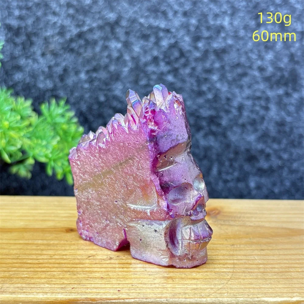 Rainbow Aura Skull Cluster-ToShay.org