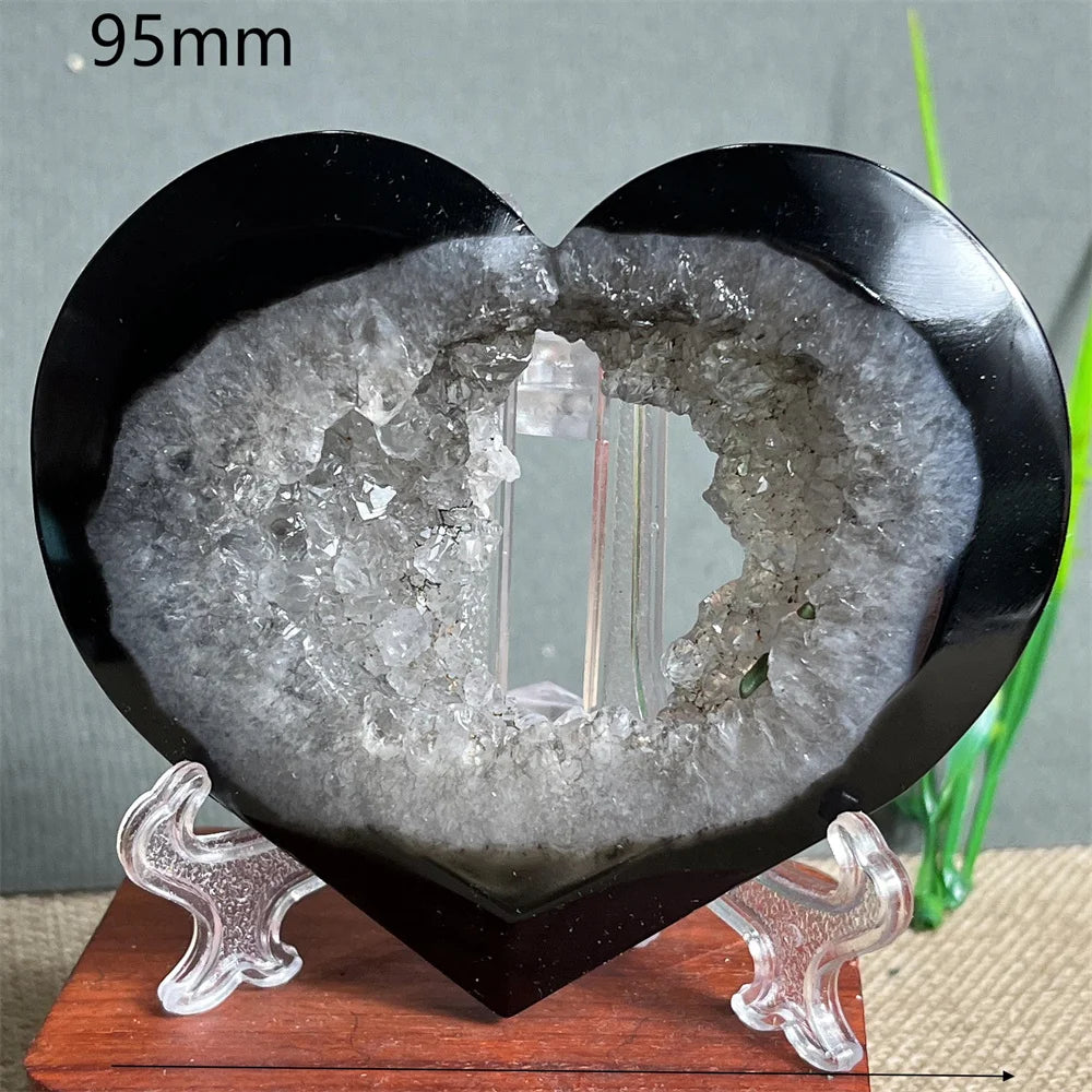 Black Agate Cluster Heart-ToShay.org
