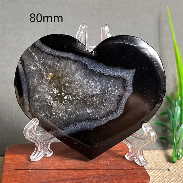 Black Agate Cluster Heart-ToShay.org