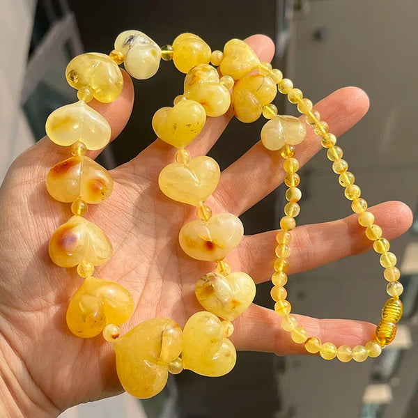 Yellow Amber Heart Bracelets-ToShay.org