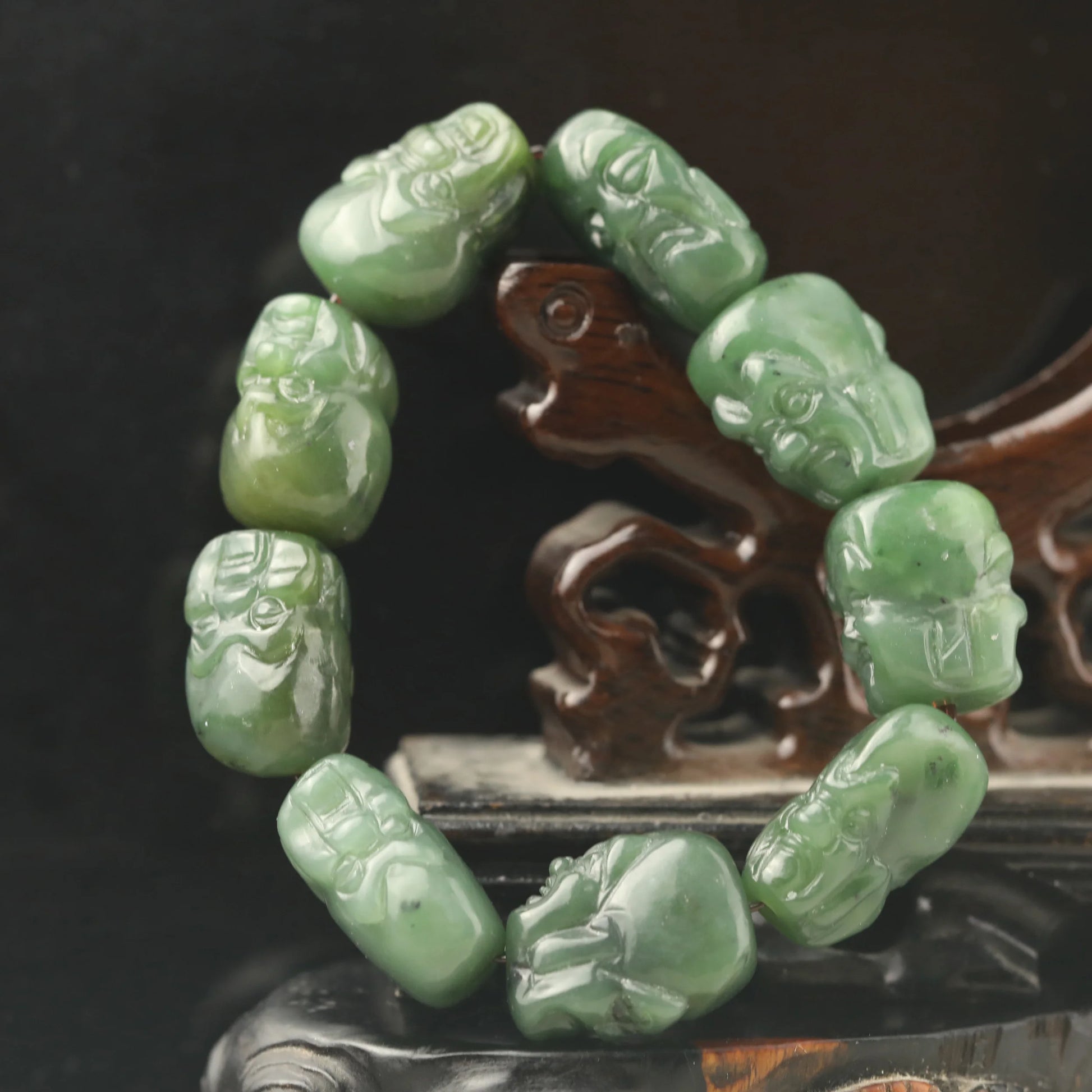 Green Jade Buddha Beads-ToShay.org