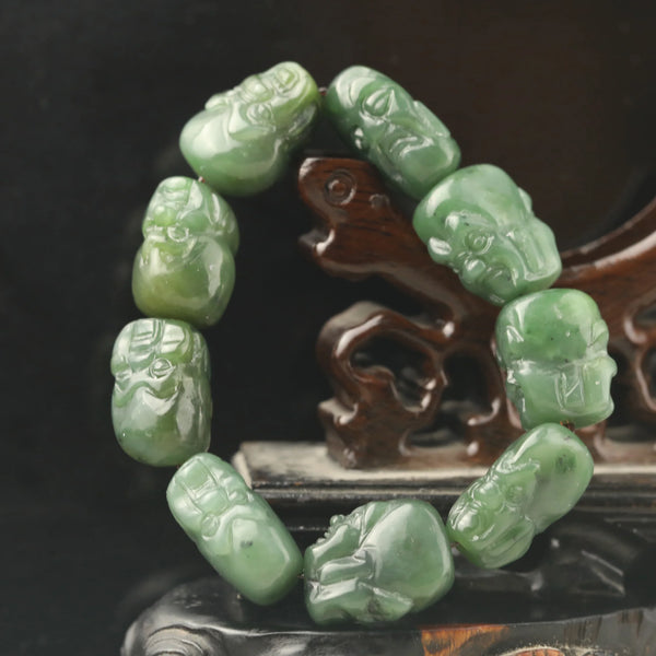 Green Jade Buddha Beads-ToShay.org