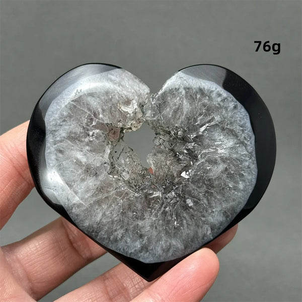 Black Agate Geode Heart-ToShay.org