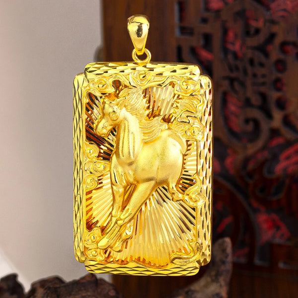 Gold Horse Pendant Necklace-ToShay.org