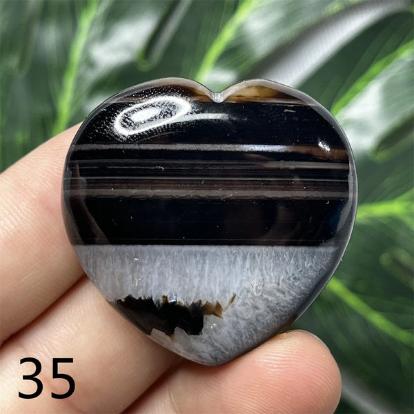 Black Agate Geode Heart-ToShay.org