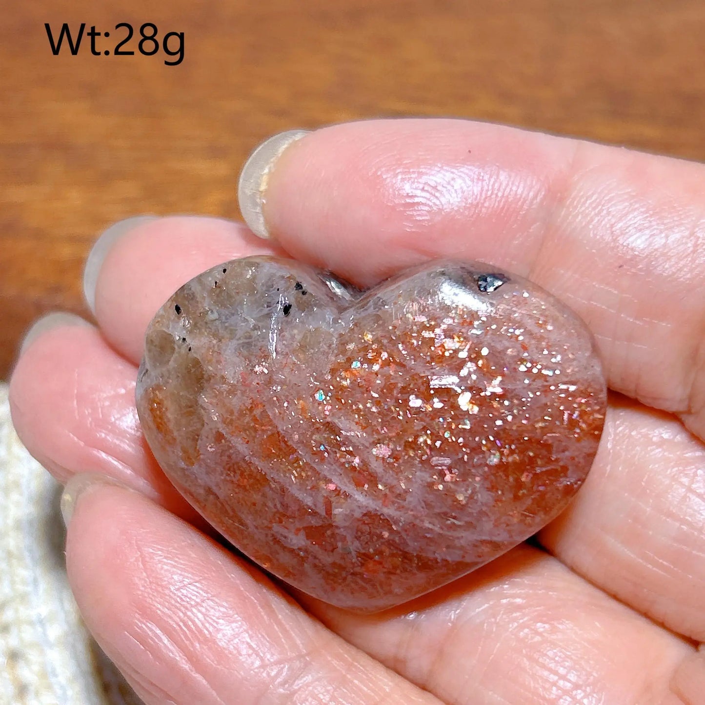 Orange Sunstone Heart-ToShay.org