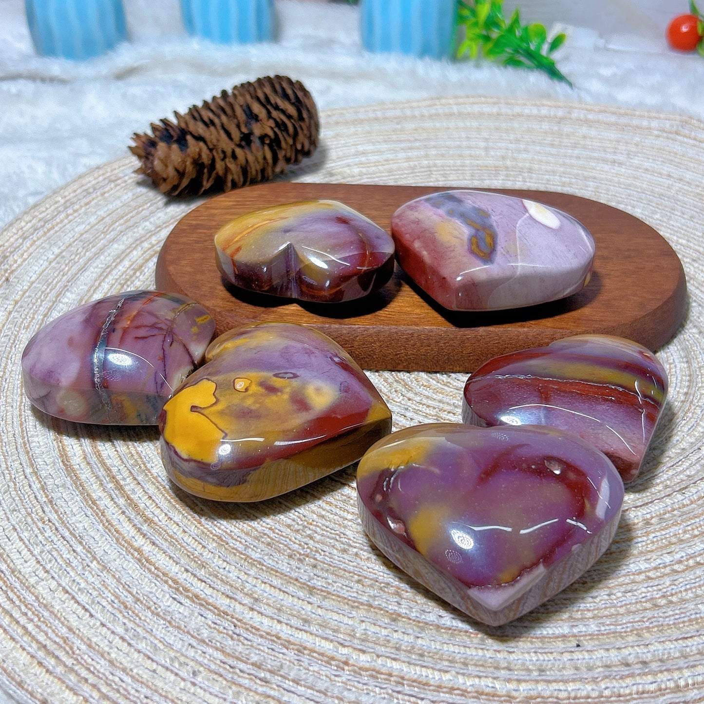 Yellow Mookaite Hearts-ToShay.org