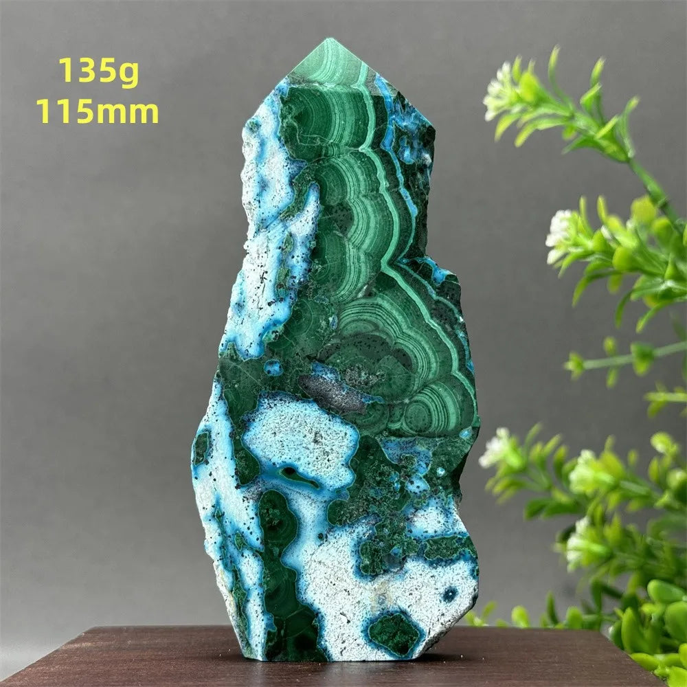 Blue Chrysocolla Malachite Point-ToShay.org