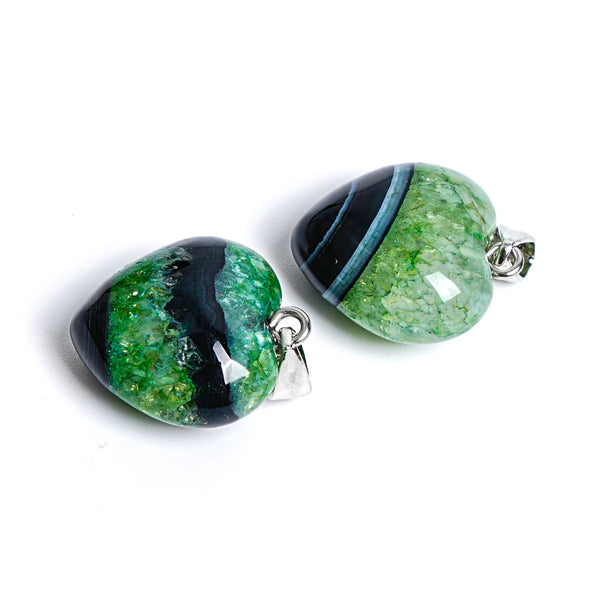 Green Black Agate Heart-ToShay.org