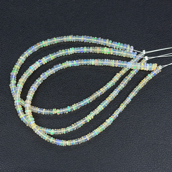 White Opal Rondelle Beads-ToShay.org
