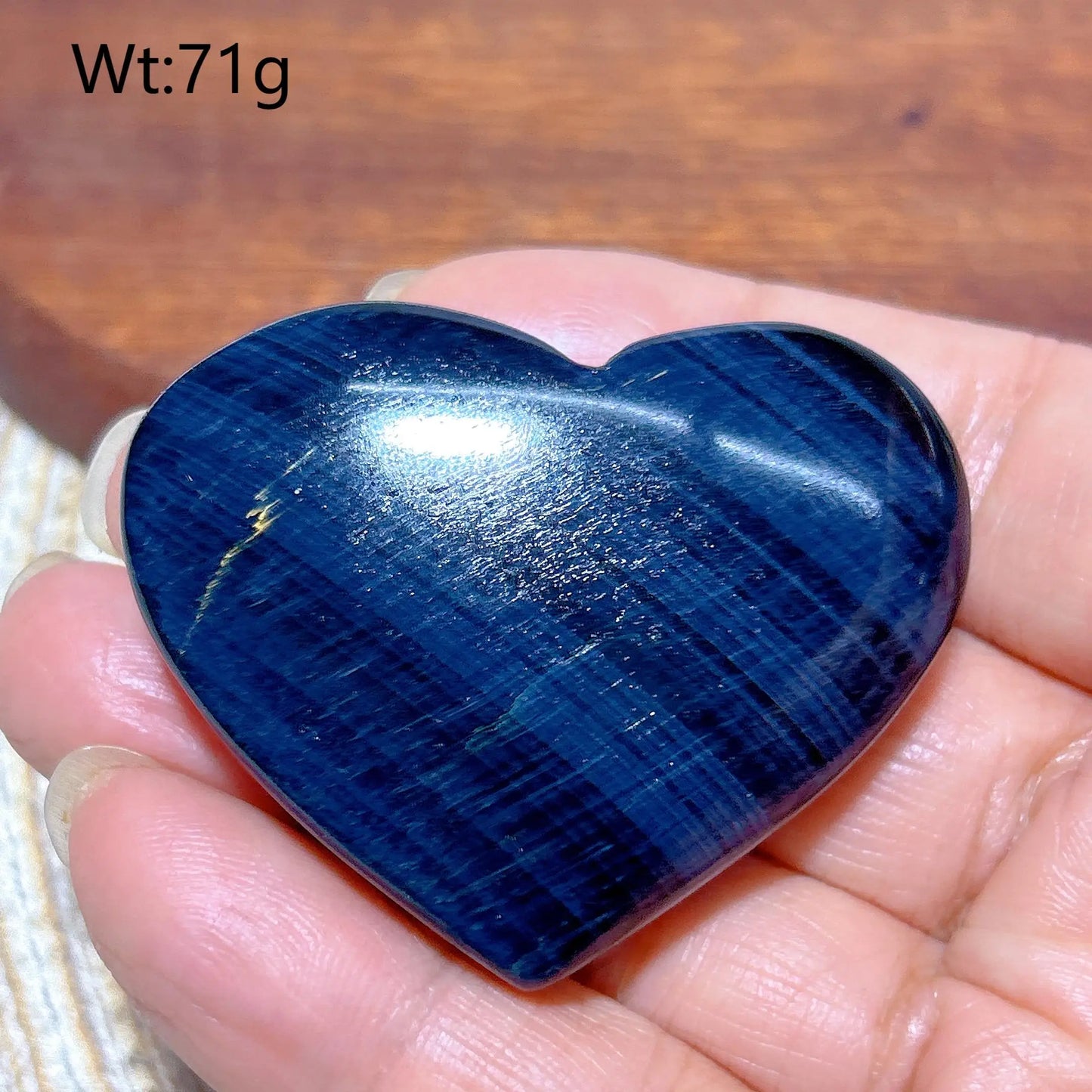 Blue Flash Tiger Eye Heart-ToShay.org