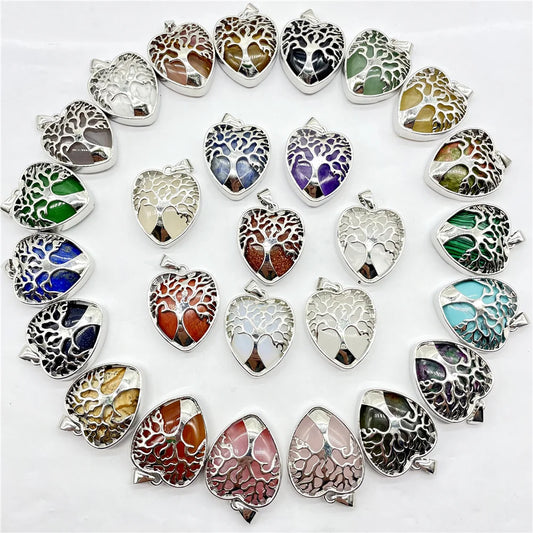 Mixed Crystal Quartz Tree Pendants-ToShay.org