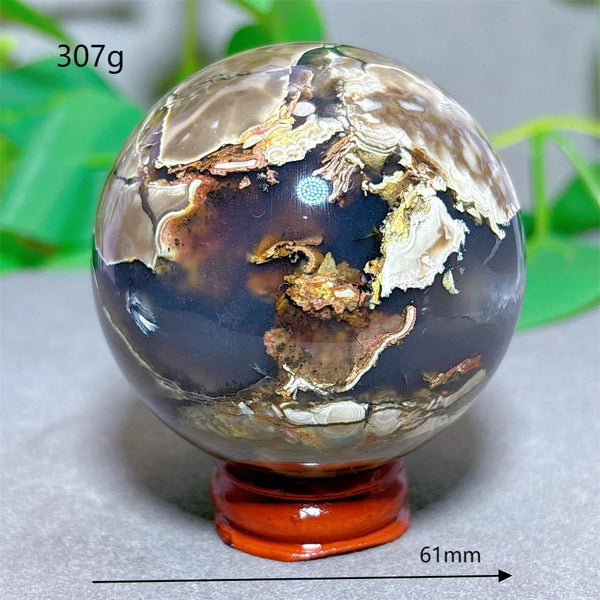 Green Fluorescent Volcanic Agate Ball-ToShay.org