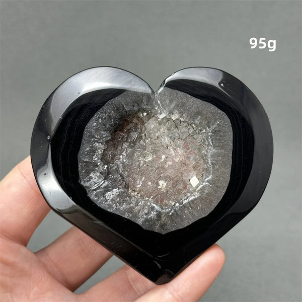 Black Agate Geode Heart-ToShay.org