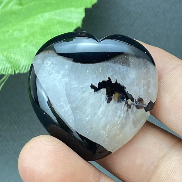 Black Agate Geode Heart-ToShay.org