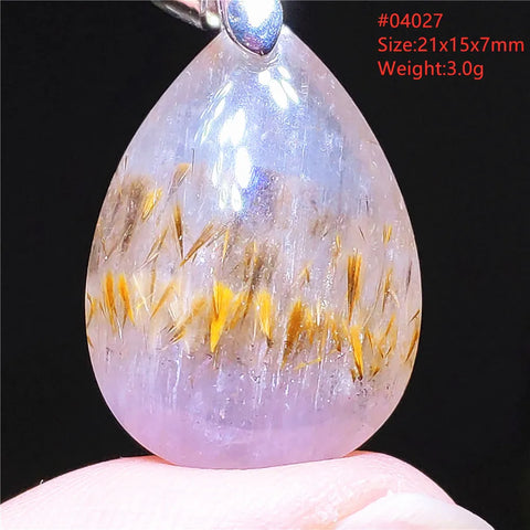 Purple Rutilated Auralite Pendant-ToShay.org