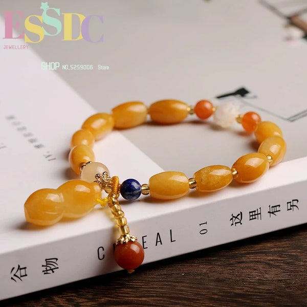 Gold Jade Pumpkin Bead-ToShay.org