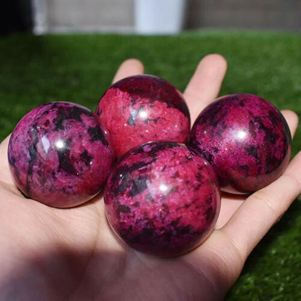 Pink Peach Blossom Jade Ball-ToShay.org