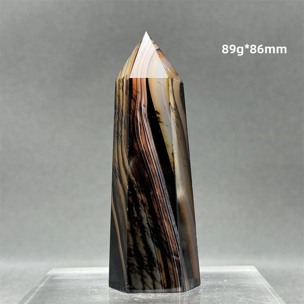 Black Red Striped Agate Wand-ToShay.org