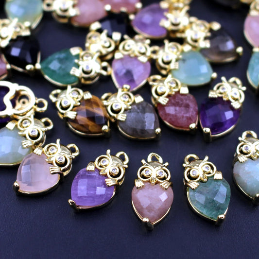 Mixed Crystal Owl Charms-ToShay.org