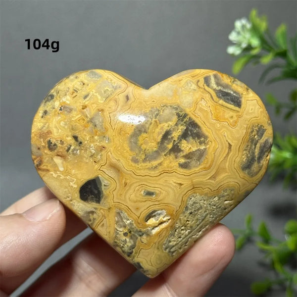 Yellow Crazy Agate Heart-ToShay.org