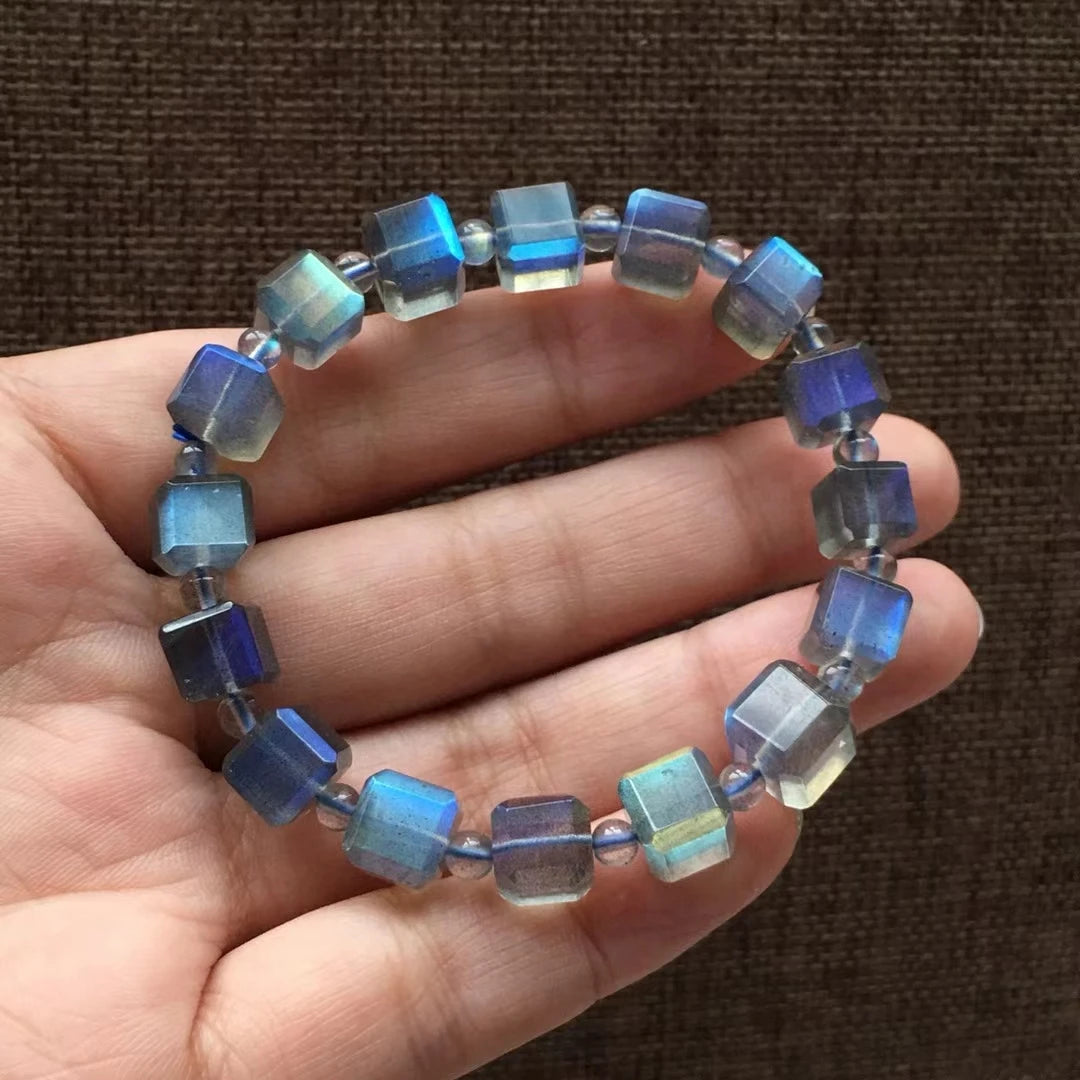 Blue Labradorite Cube Bracelet-ToShay.org