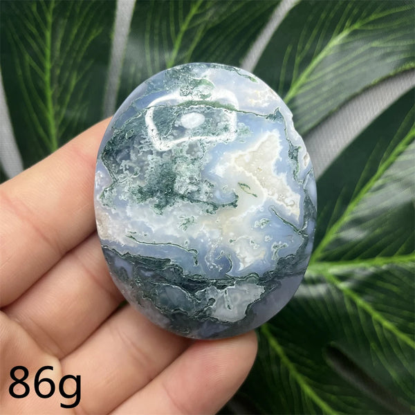Green Moss Agate Palm Stone-ToShay.org