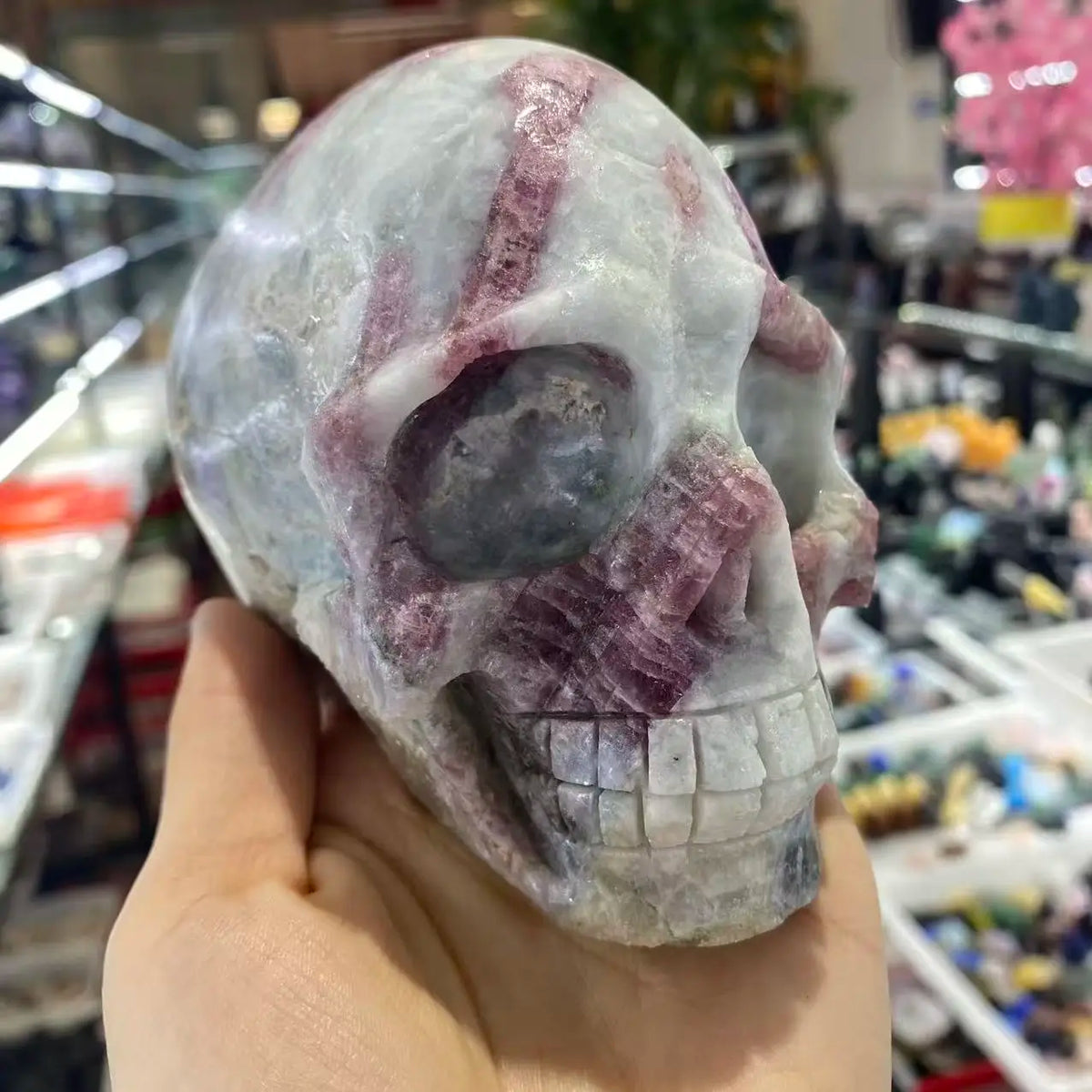 Pink Tourmaline Skull-ToShay.org
