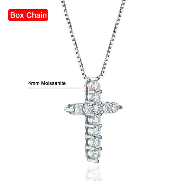 Silver Diamond Cross Necklace-ToShay.org