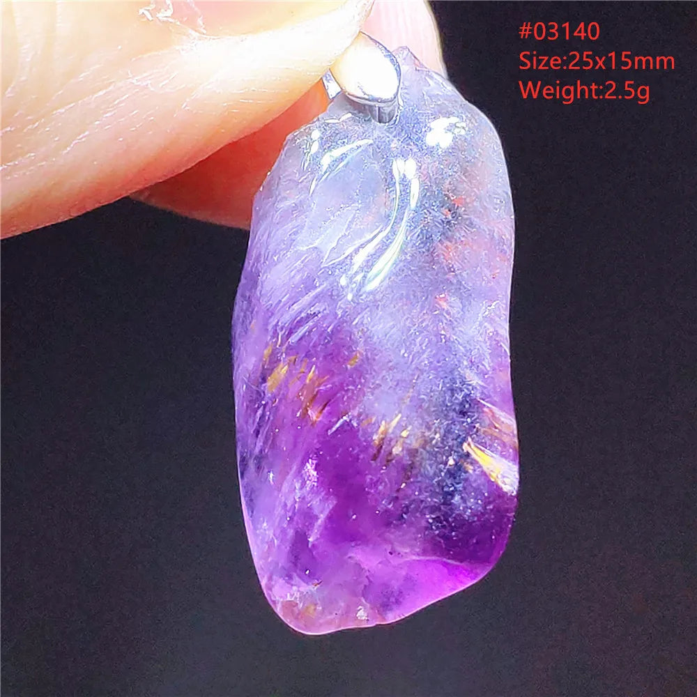 Purple Cacoxenite Auralite Pendant-ToShay.org