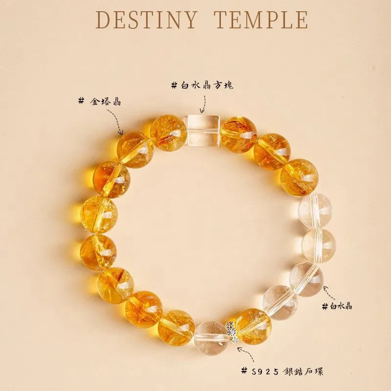 Yellow Hair Citrine Bracelet-ToShay.org