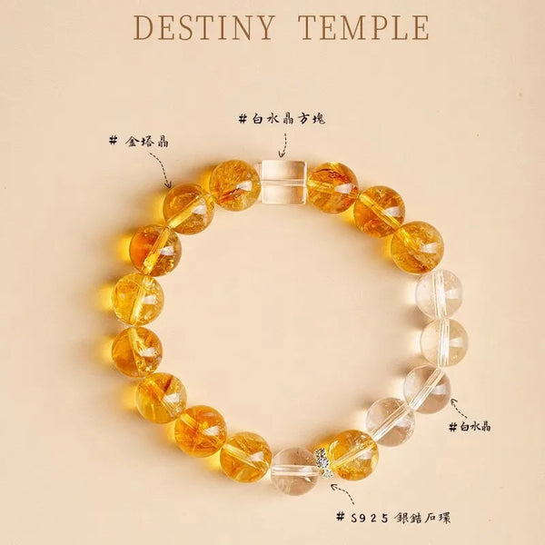 Yellow Hair Citrine Bracelet-ToShay.org