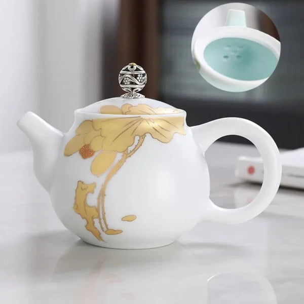 White Painted Porcelain Teapots-ToShay.org