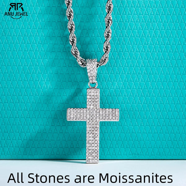 Silver Crystal Cross Pendant-ToShay.org