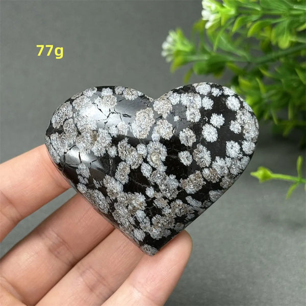 Black Snowflake Obsidian Heart-ToShay.org