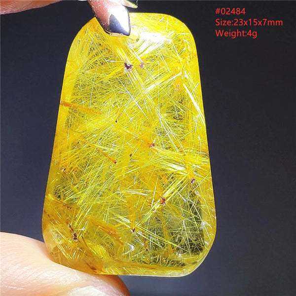 Gold Rutilated Quartz Pendant-ToShay.org