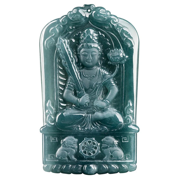 Blue Jade Bodhisattva Pendant-ToShay.org