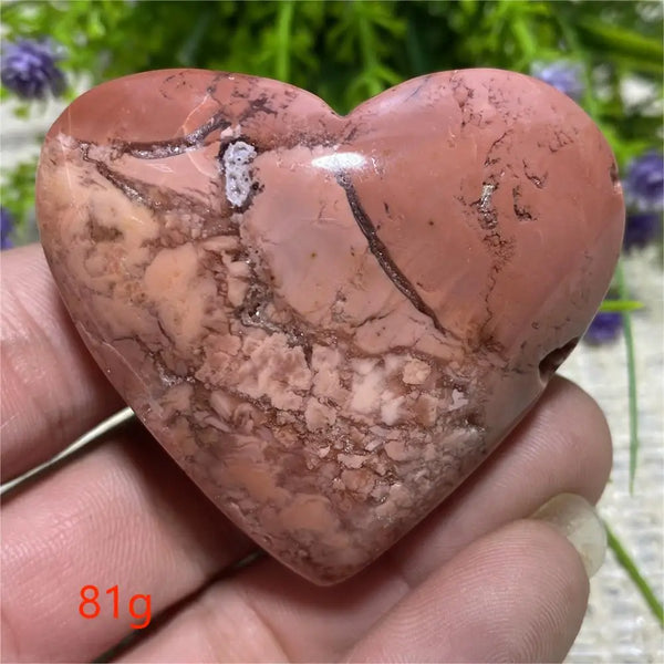 Pink Flower Agate Heart-ToShay.org