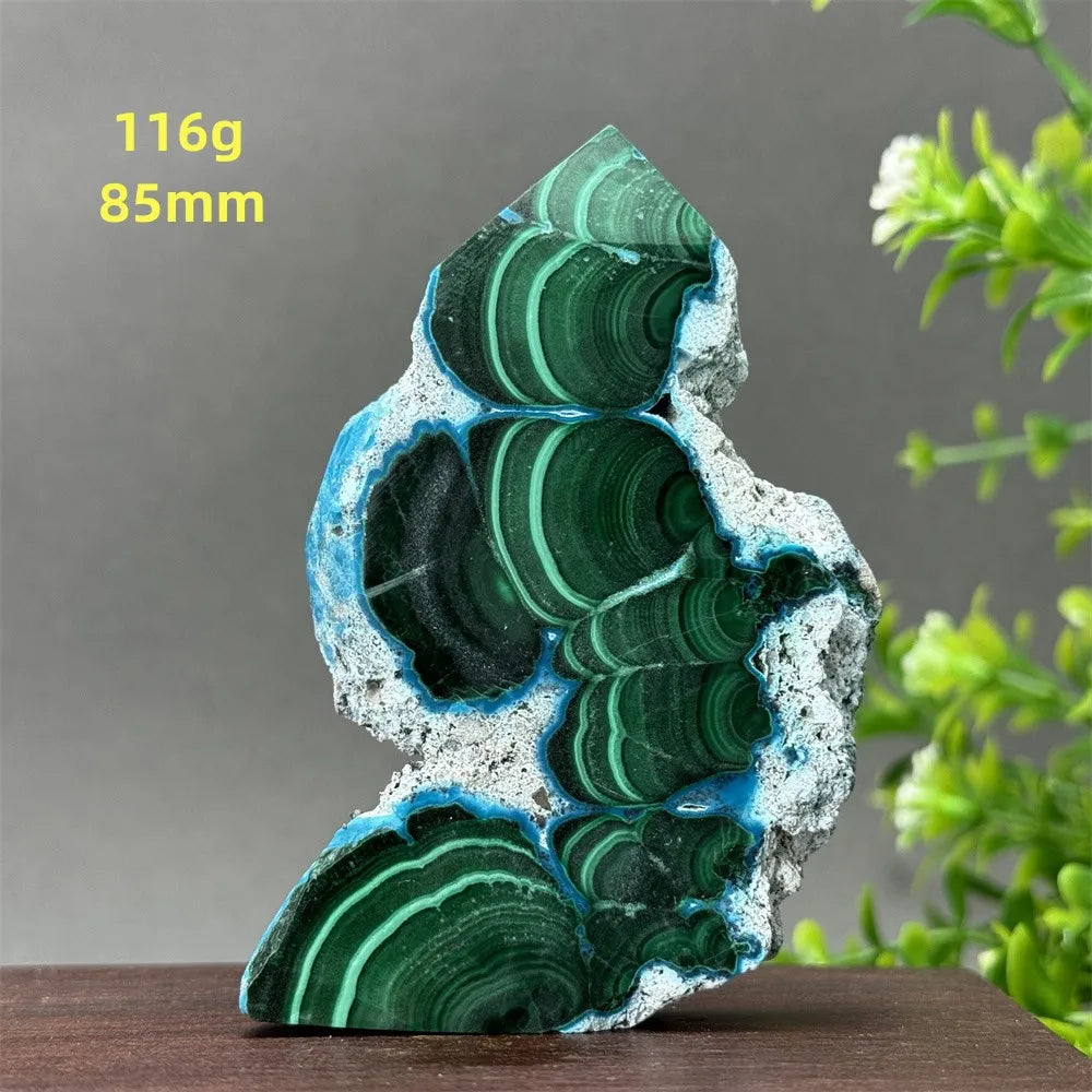 Blue Chrysocolla Malachite Point-ToShay.org