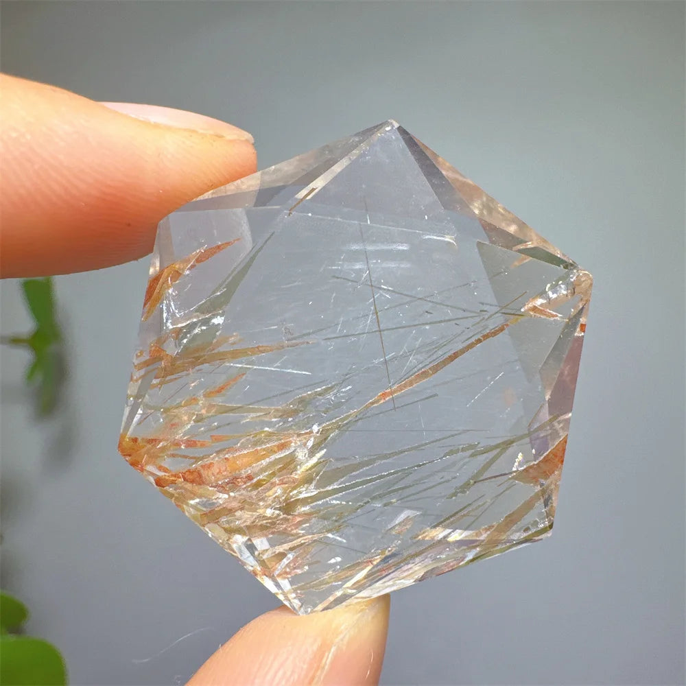 Green Tourmaline Rutile Hexagon-ToShay.org